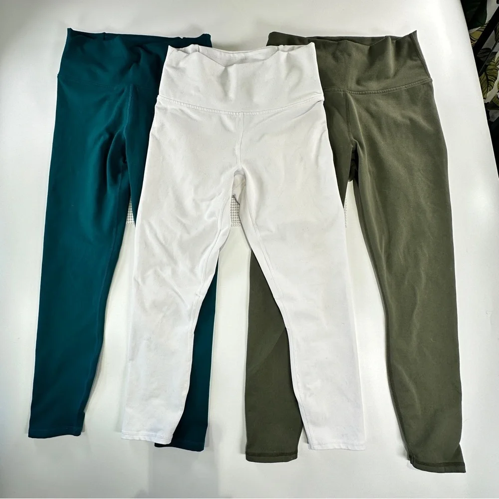 Fabletics PowerHold workout leggings bundle of 3 strappy back fits XS